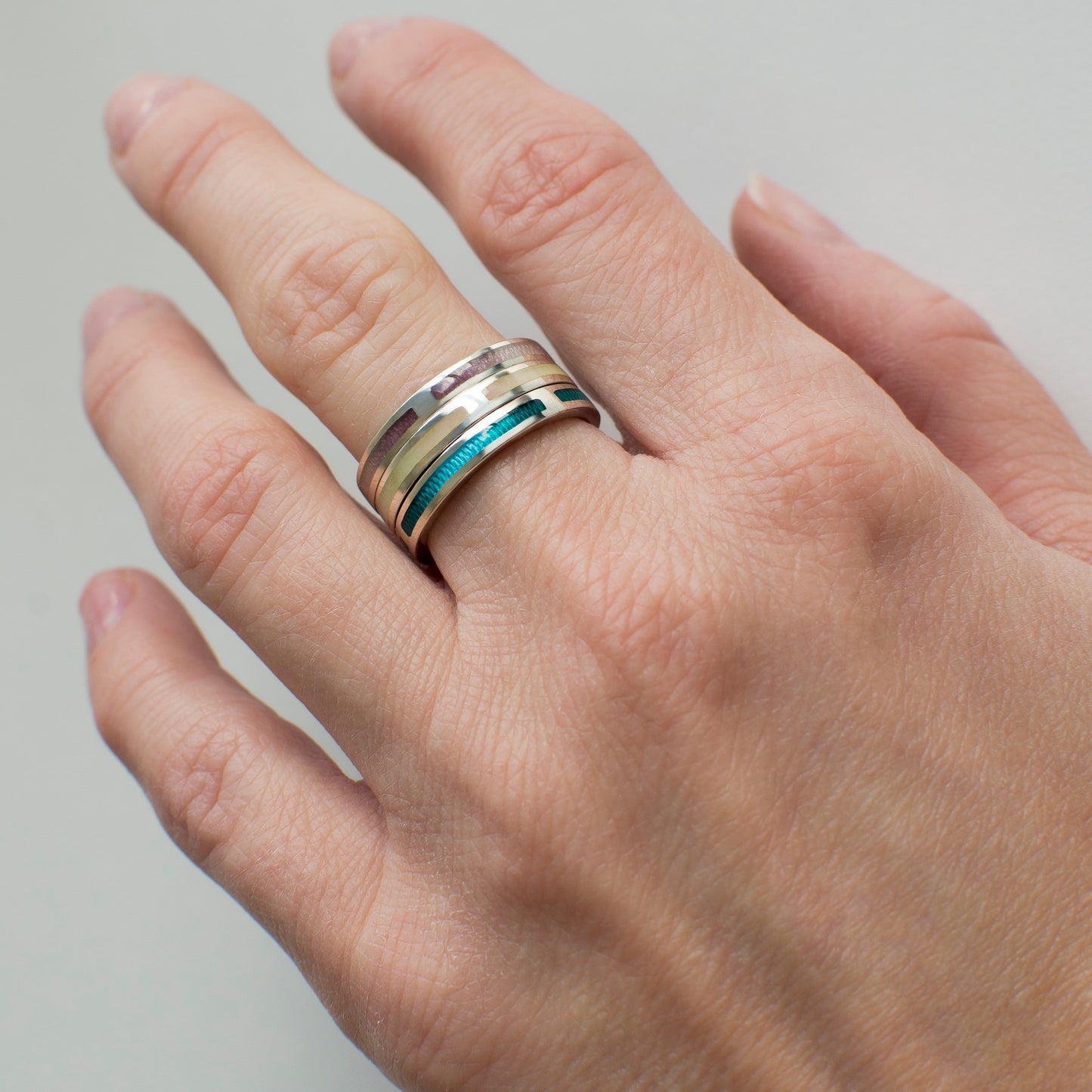 Unisex Ring, Enamel Band Ring, 3mm 1 pcs