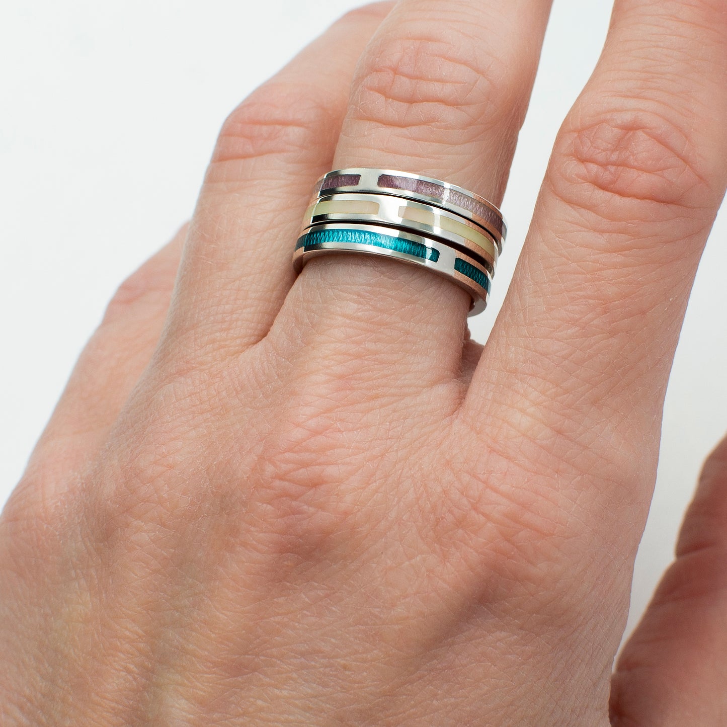 Unisex Ring, Enamel Band Ring, 3mm 1 pcs