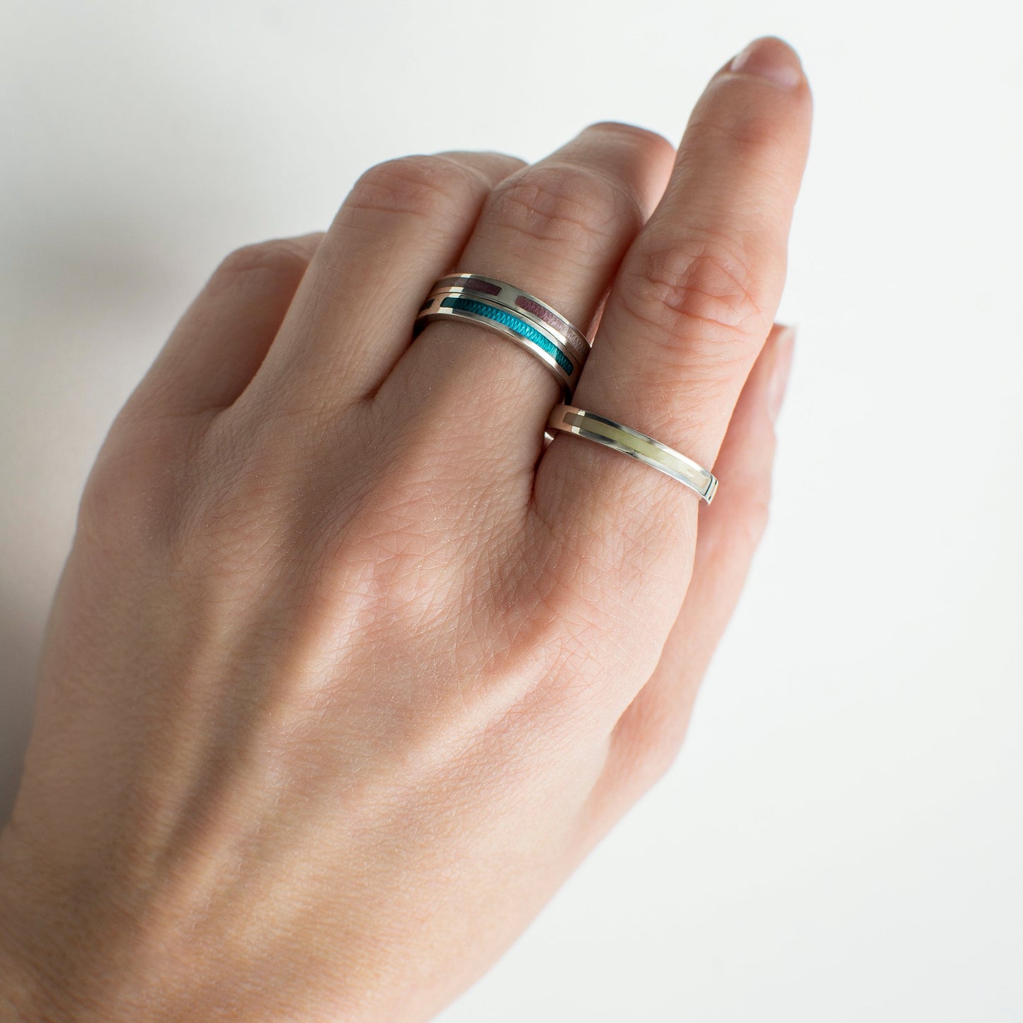 Unisex Ring, Enamel Band Ring, 3mm 1 pcs