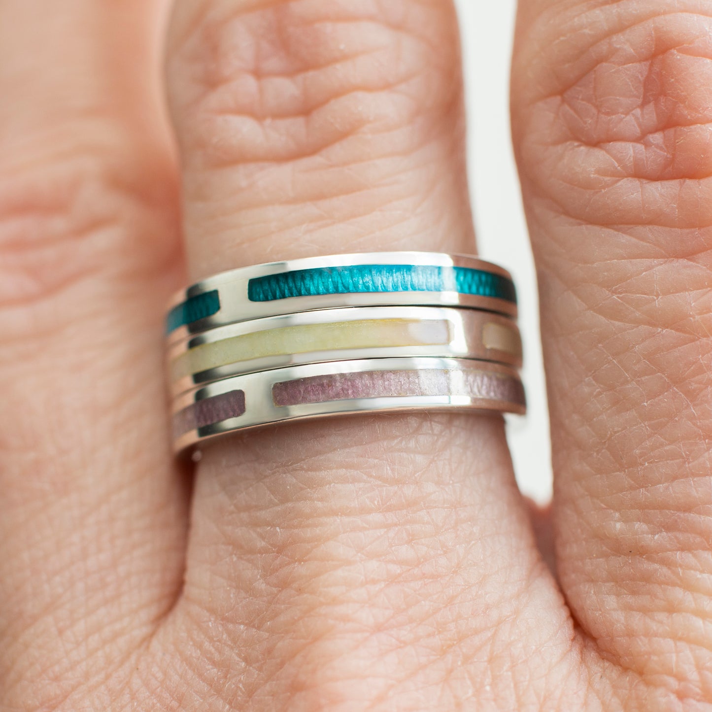Unisex Ring, Enamel Band Ring, 3mm 1 pcs