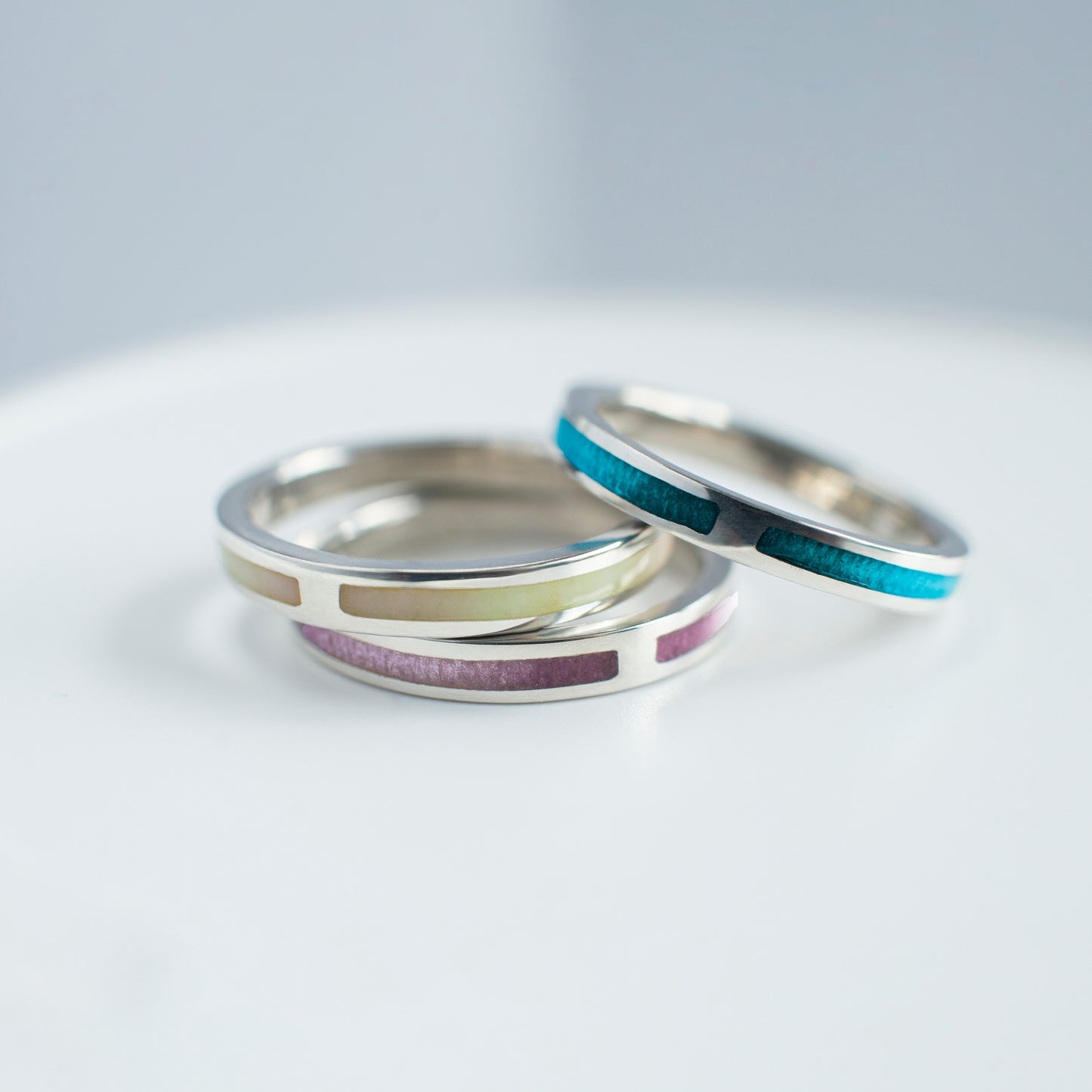 Unisex Ring, Enamel Band Ring, 3mm 1 pcs