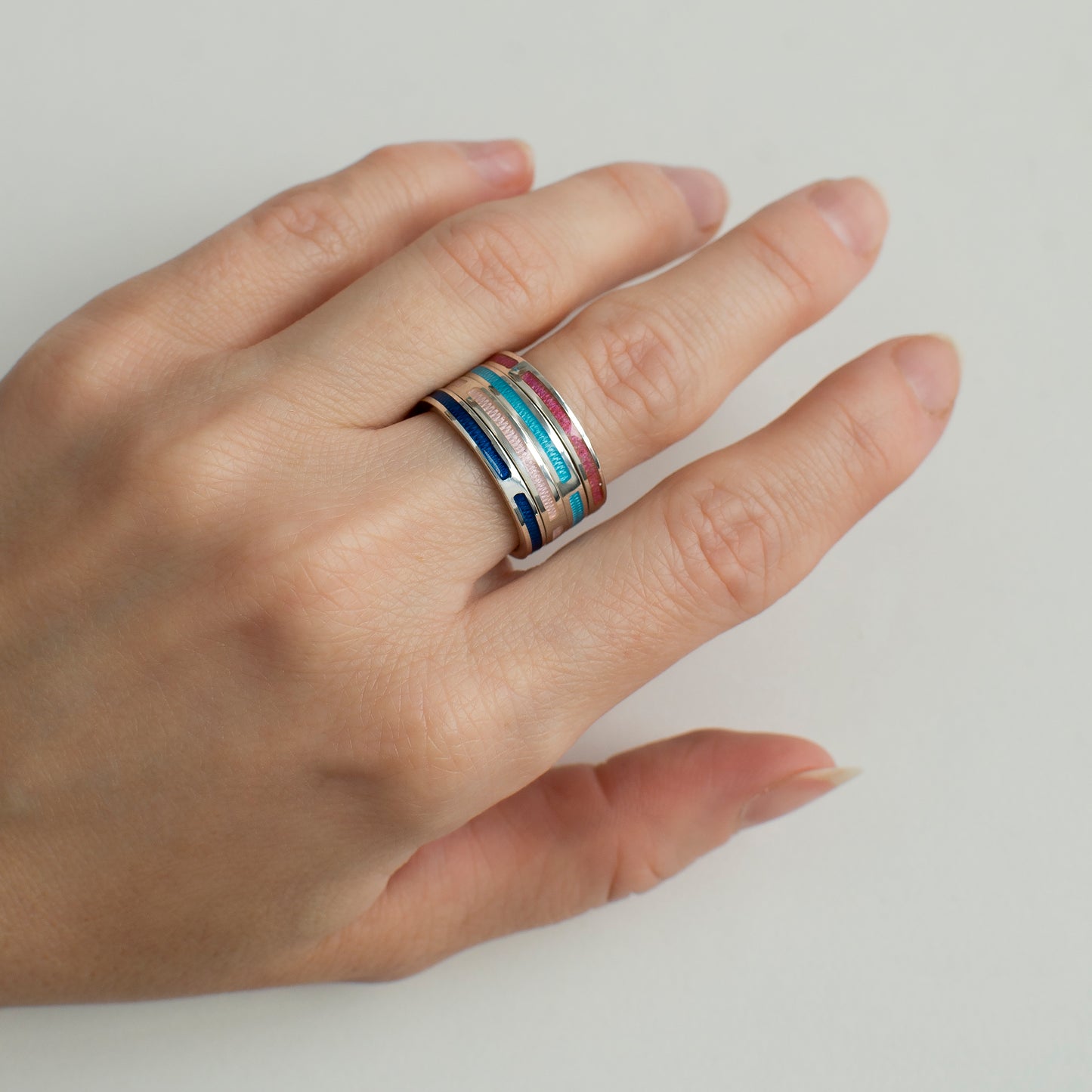 Unisex Ring, Enamel Band Ring, 3mm 1 pcs