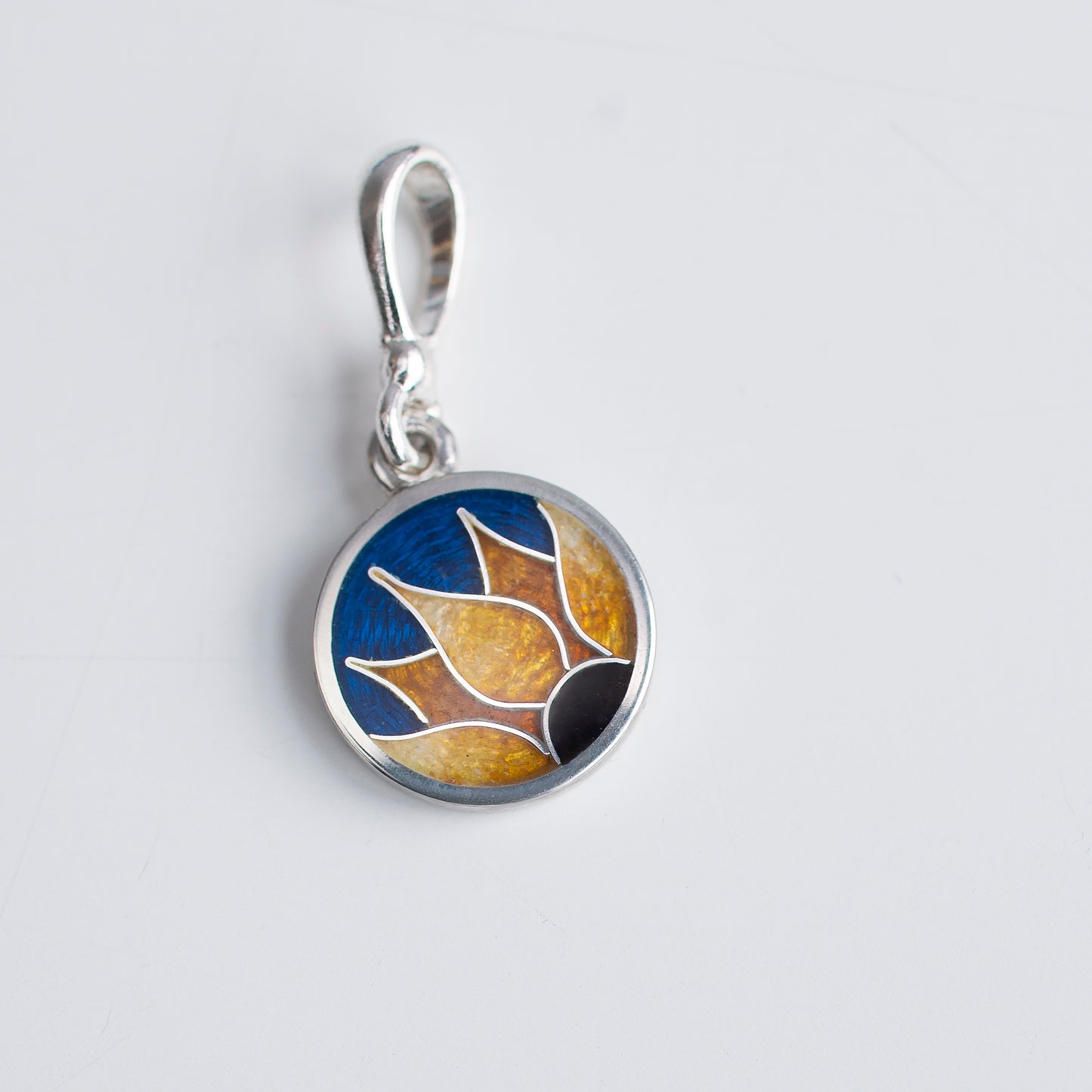 Sunflower Enamel Necklace and Earrings