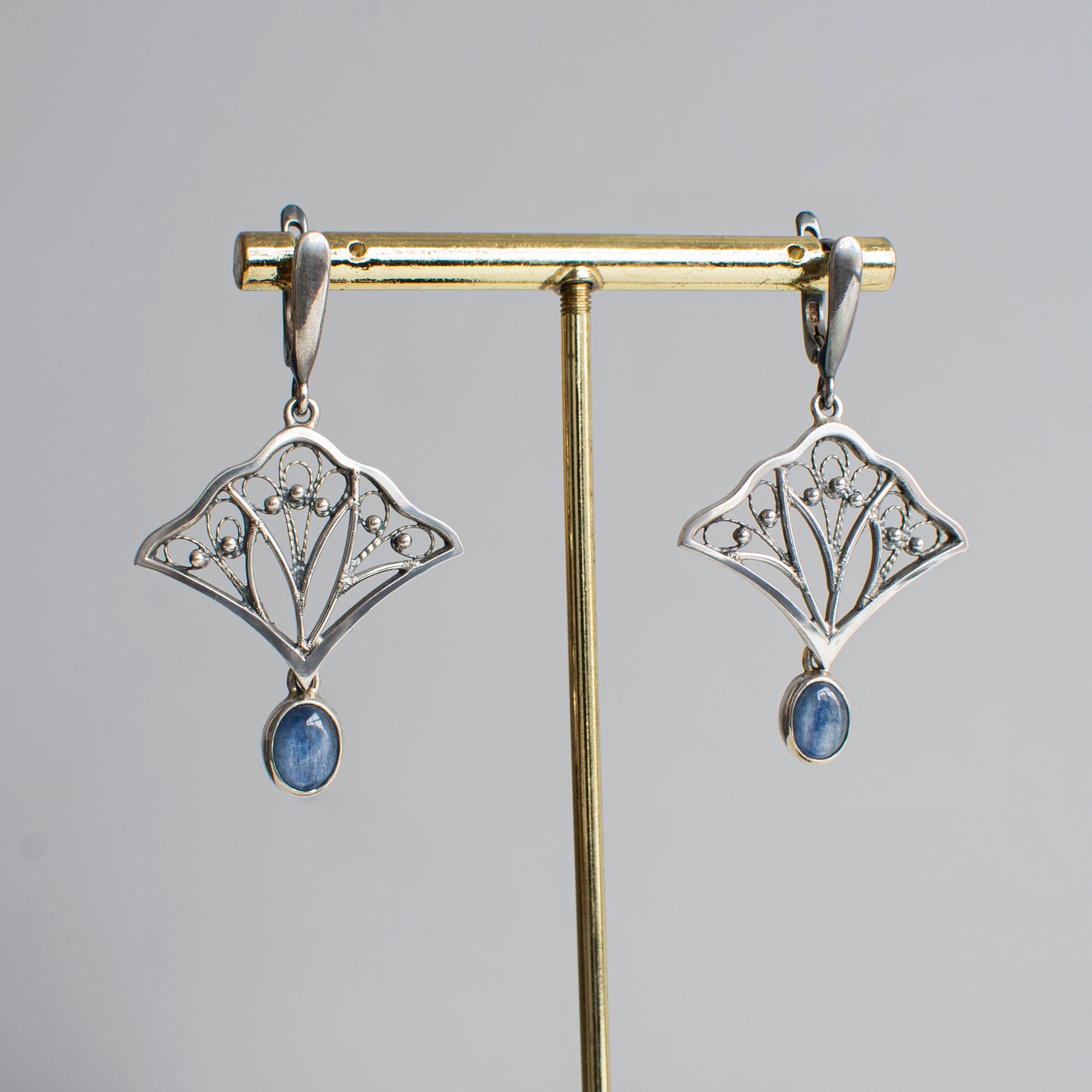 Filigree Earrings With Kyanite Stones