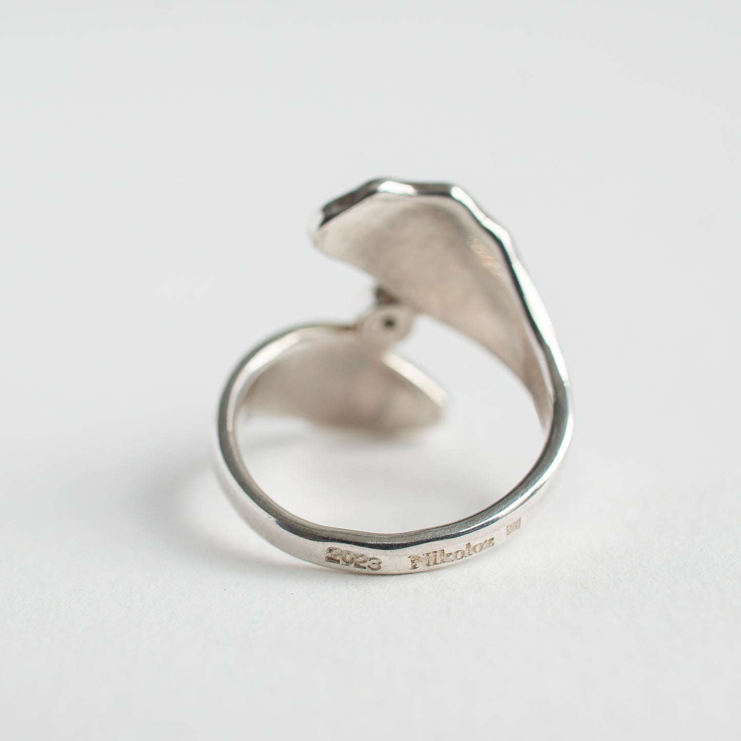 Sapphire Enamel Silver Ring