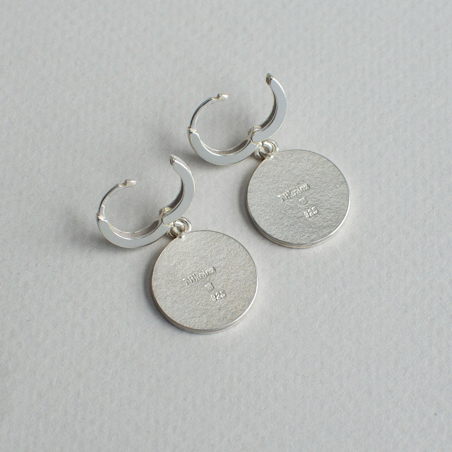 Purple Viola Flower Cloisonne Enamel Earrings
