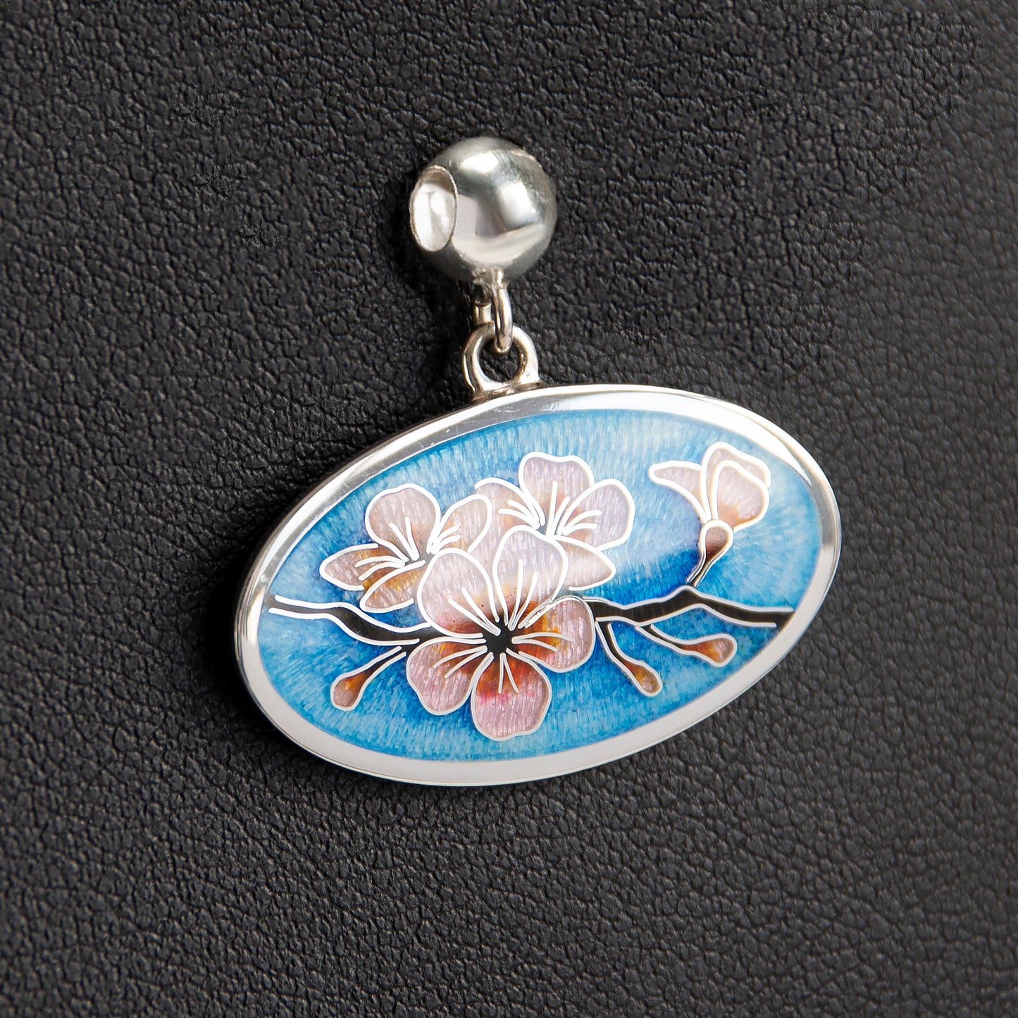 "Sakura" Cloisonne Enamel Necklace And Earrings Jewelry Set
