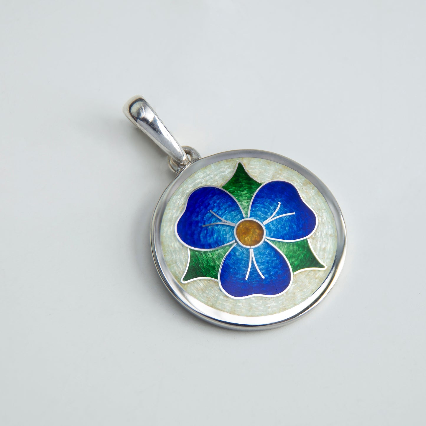 Enamel Earrings And Necklace Forget Me Not Flower