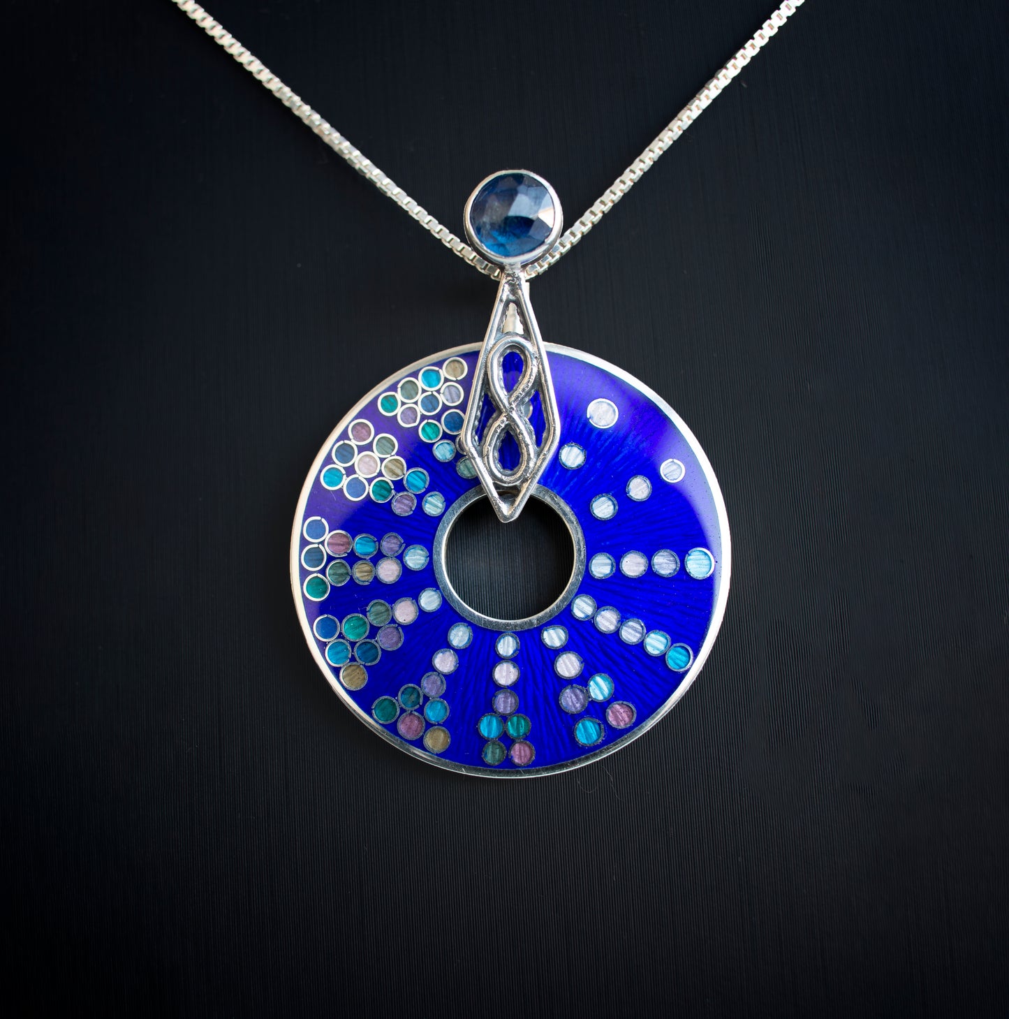 "Eternity" Cloisonne Enamel Necklace With Kyanite