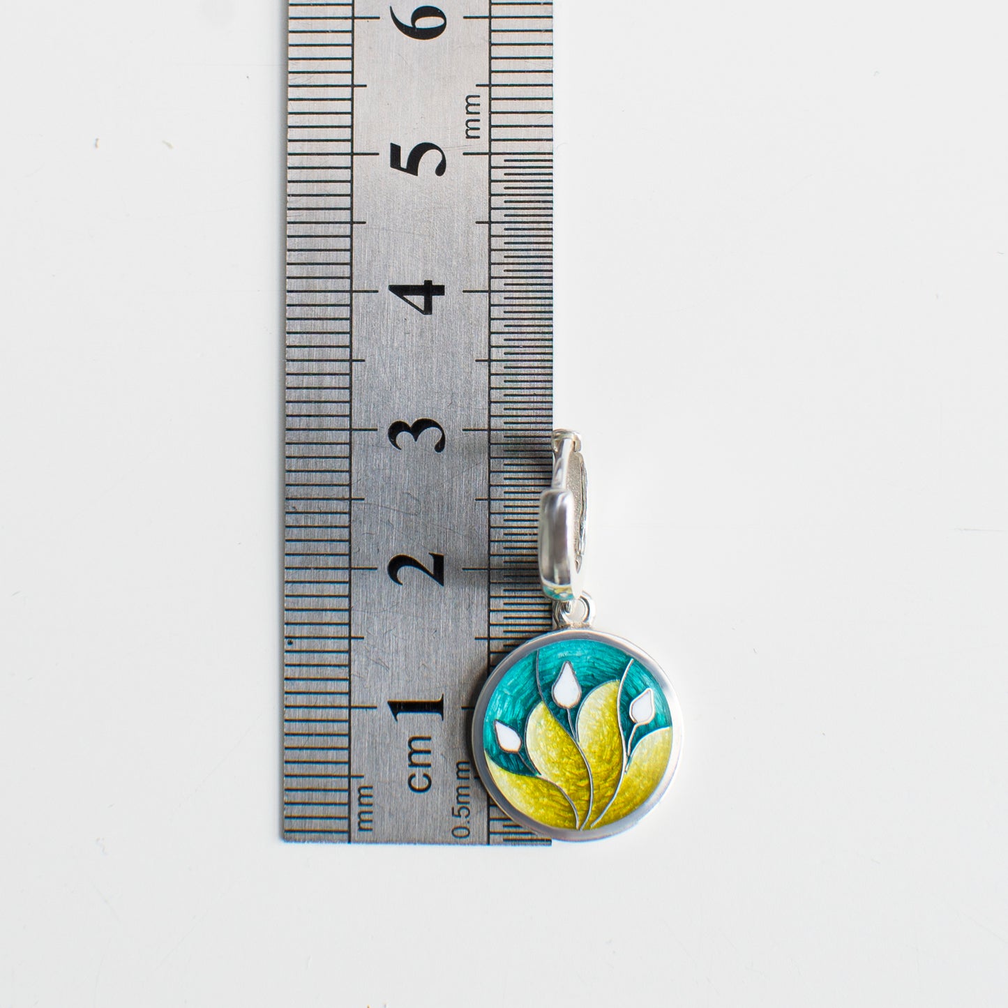Turquoise Yellow Earrings, Cloisonne Enamel Earrings