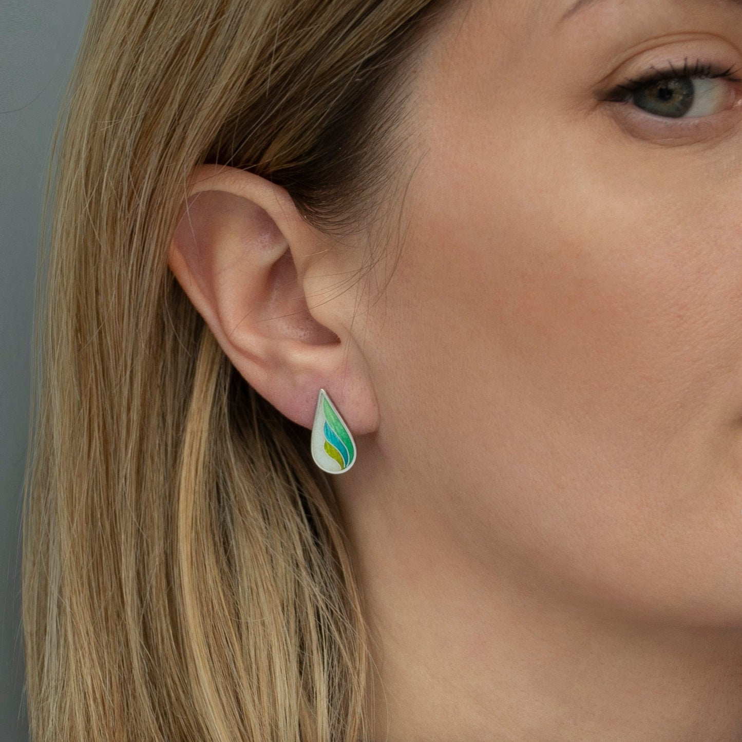 Long Teardrop Bright Cloisonné Enamel Earrings