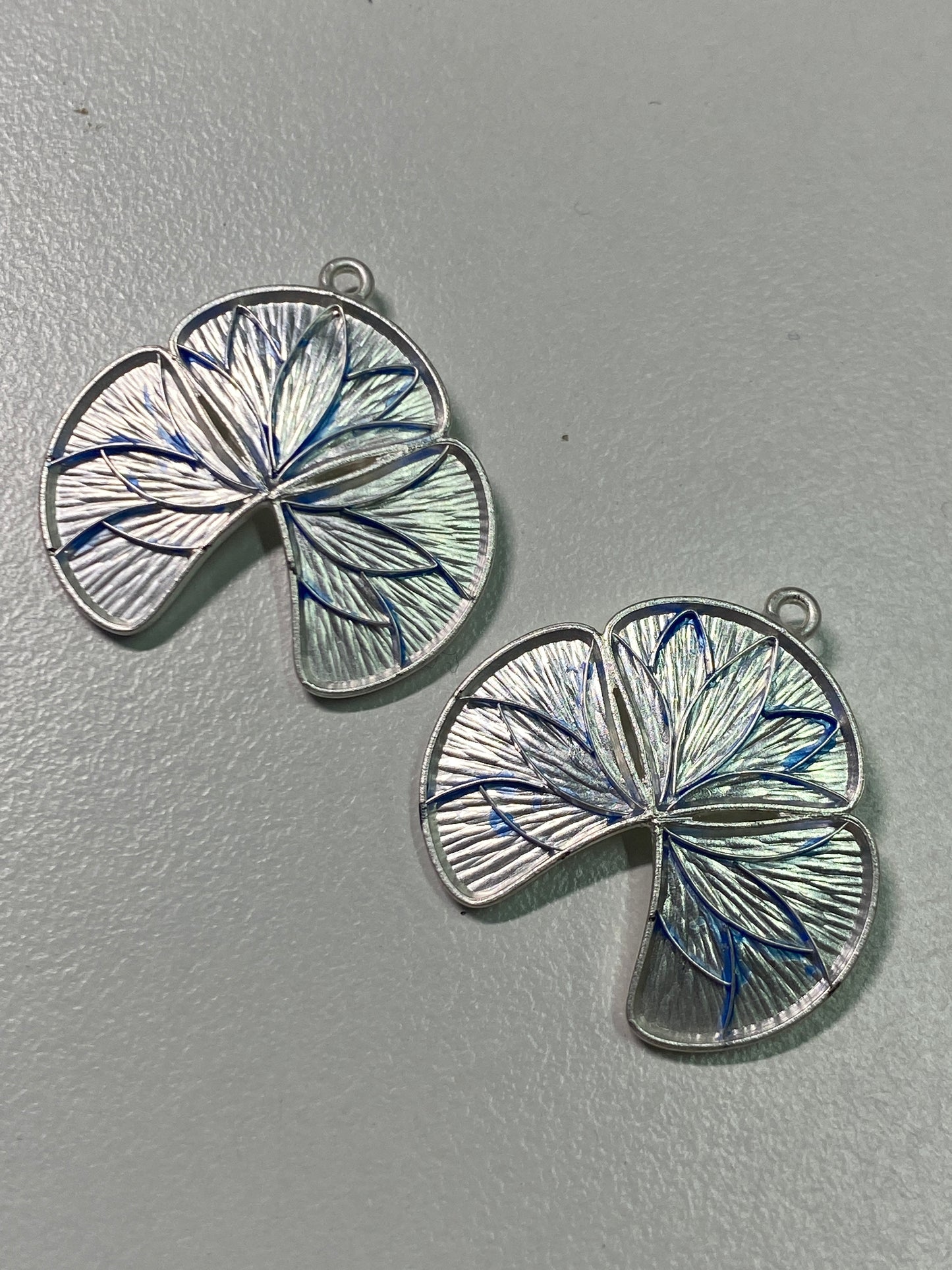 Cloisonné Enamel Lily Earrings: Sterling Silver Olivine Flower Jewelry