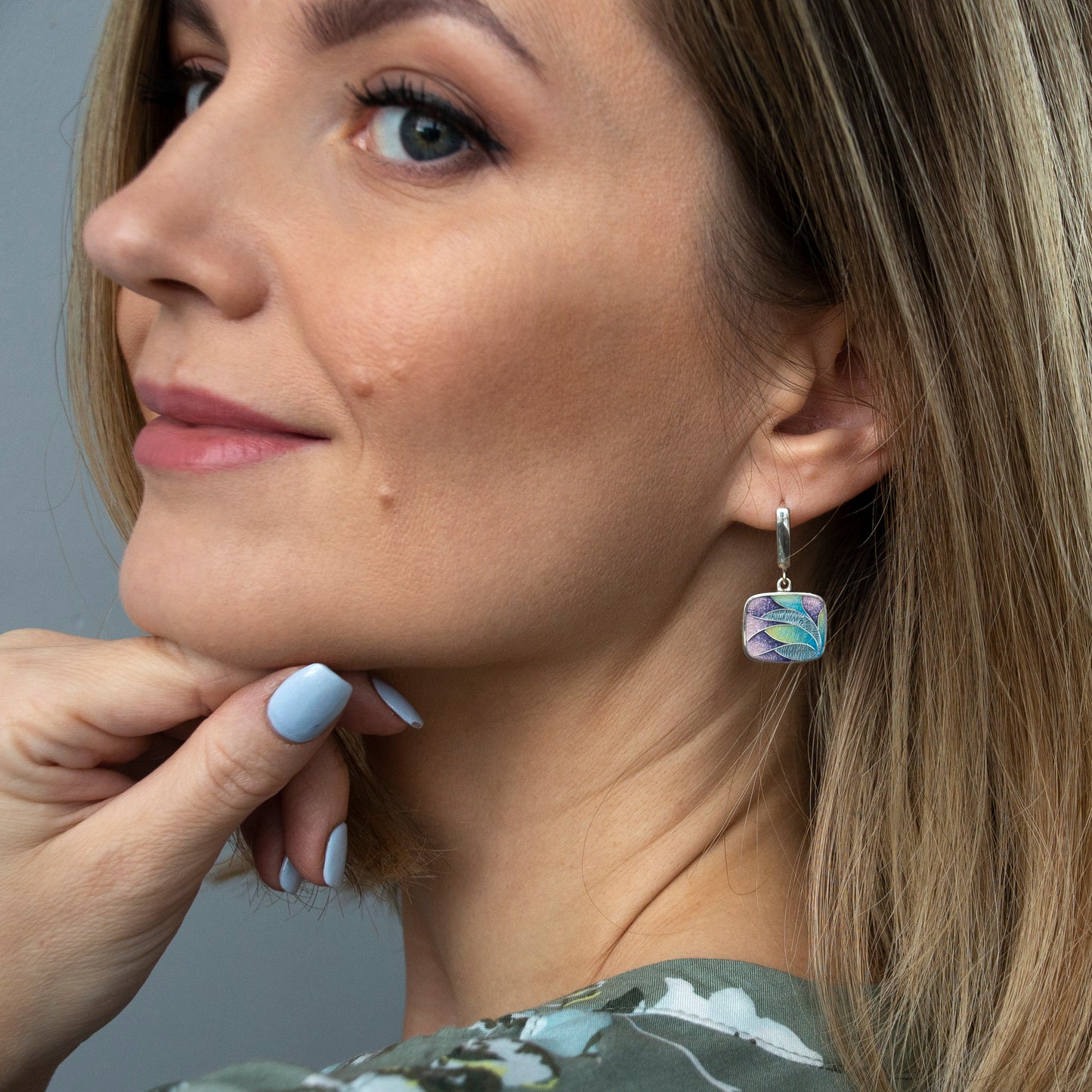 Crocus Paradise Cloisonné Enamel Earrings
