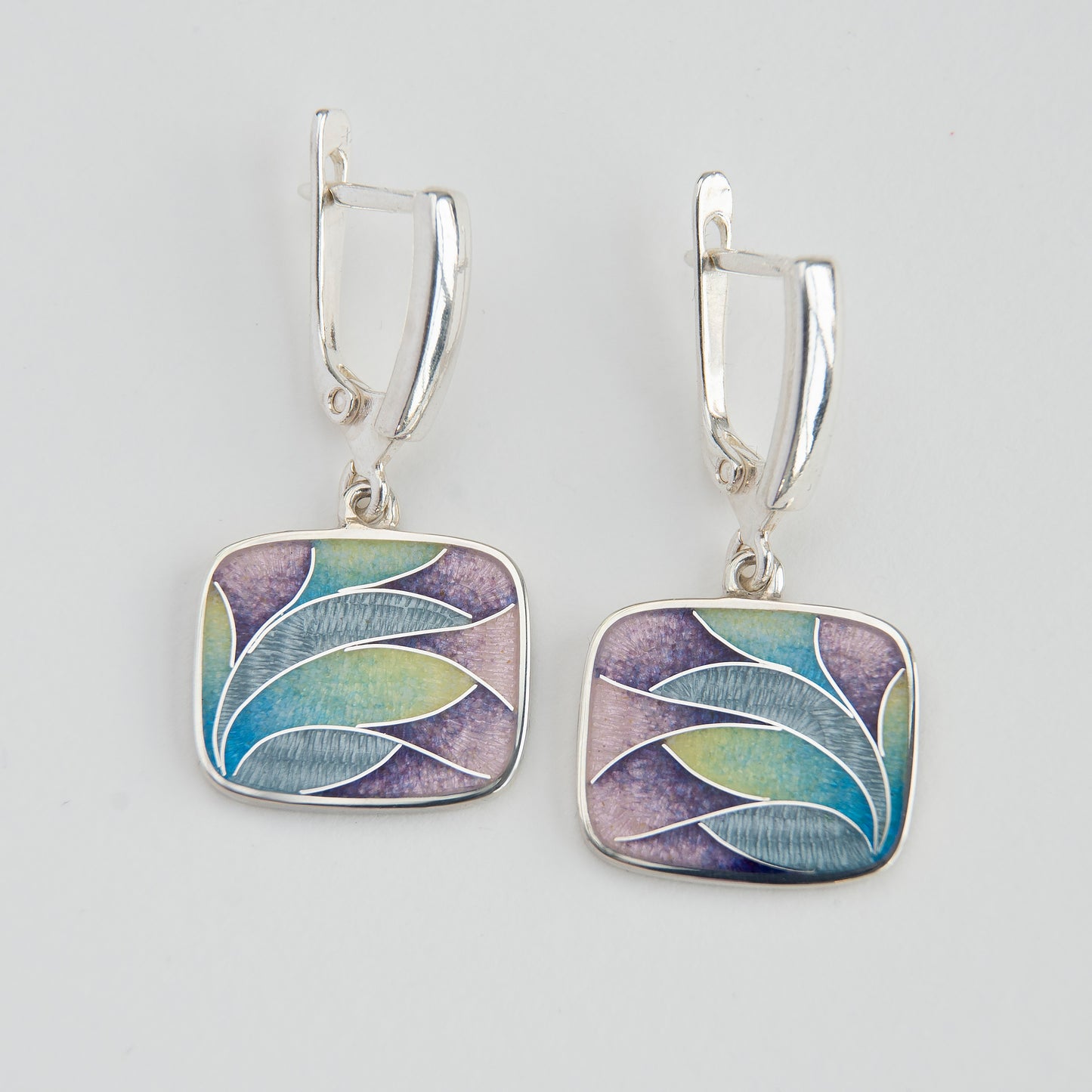 Crocus Paradise Cloisonné Enamel Earrings