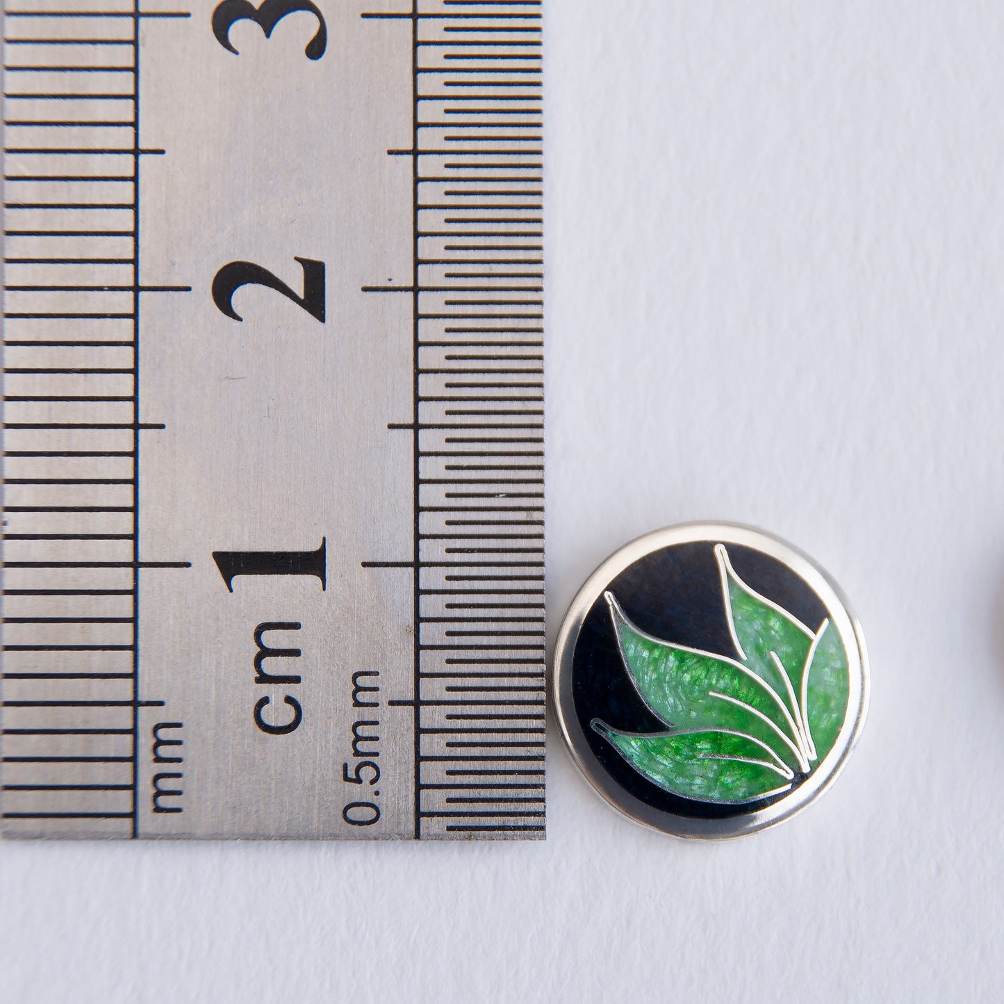 Cloisonné Enamel Earrings With Grass Pattern