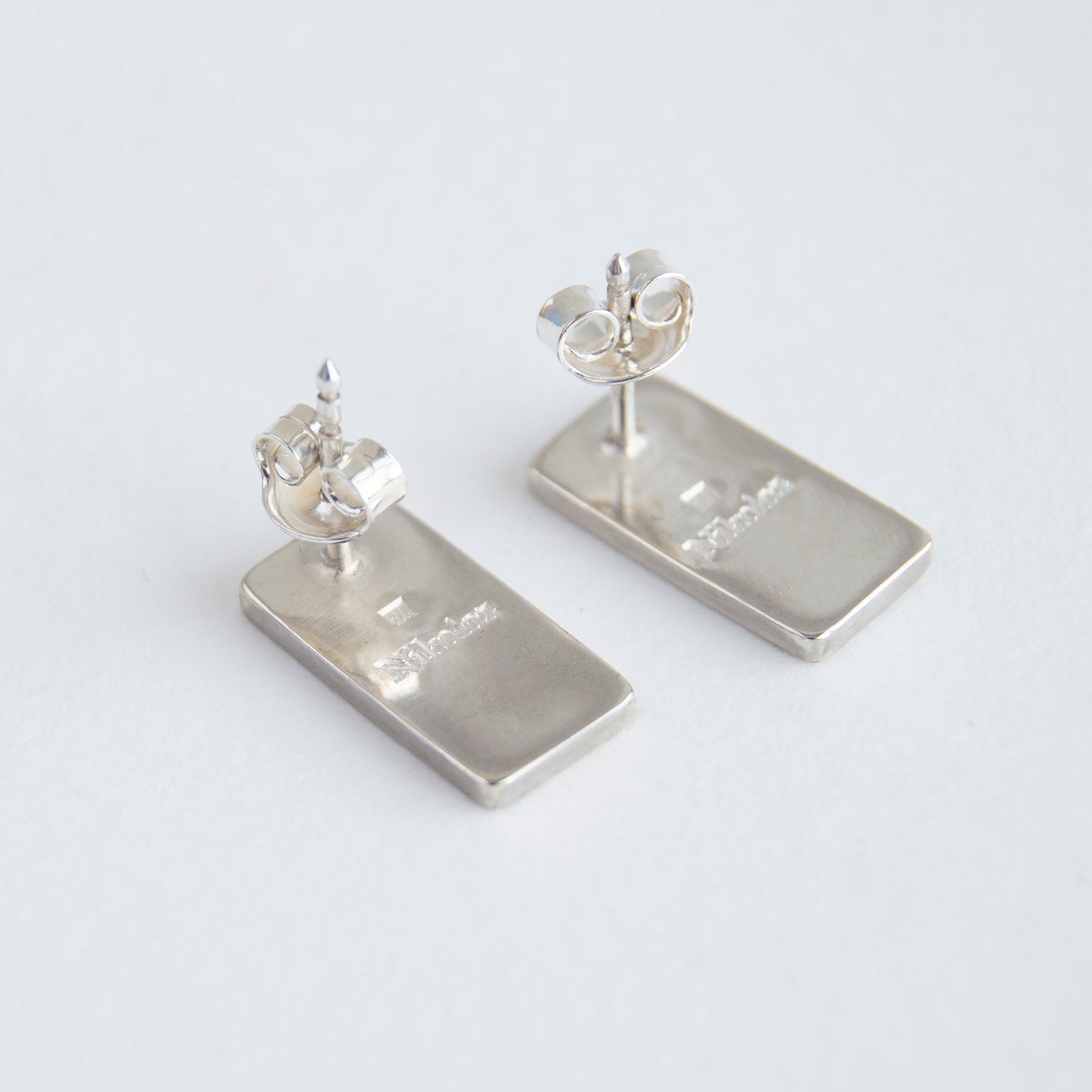 Lime Rectangle Stud Earrings