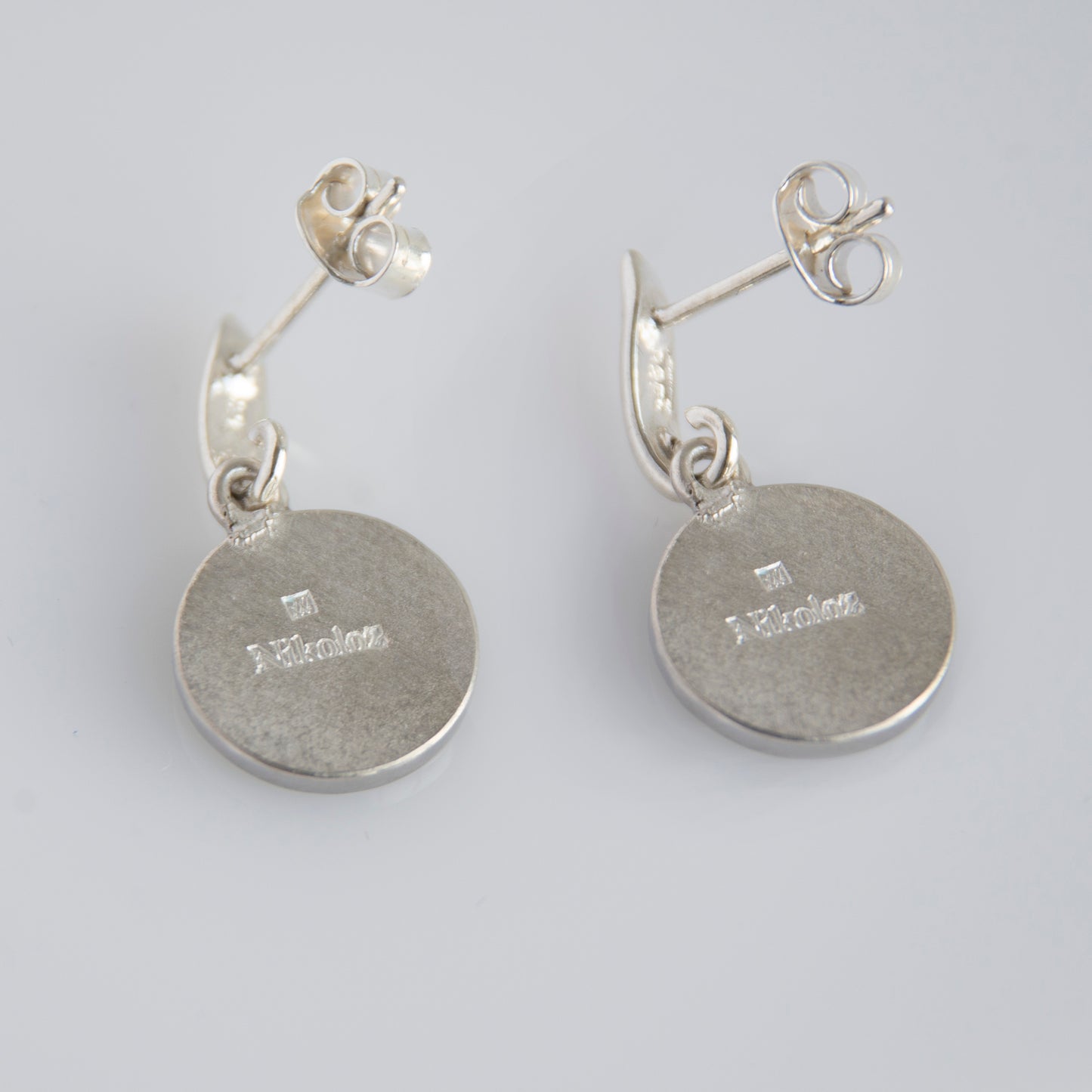 Cloisonné Enamel Green Earrings "Iris"