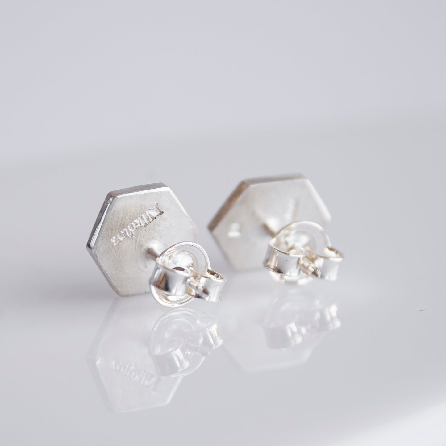 Hexagon Blue Cloisonné Enamel Studs