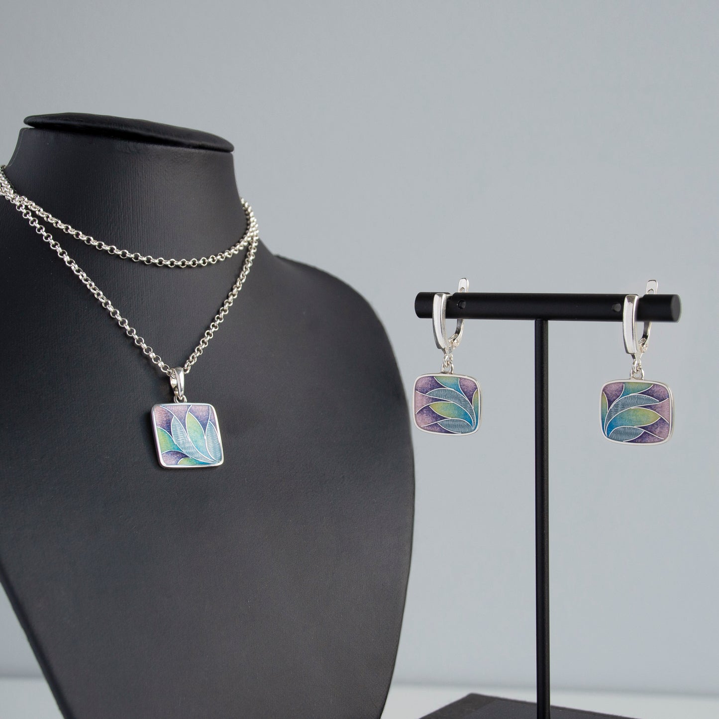 Crocus Paradise Cloisonné Enamel Necklace