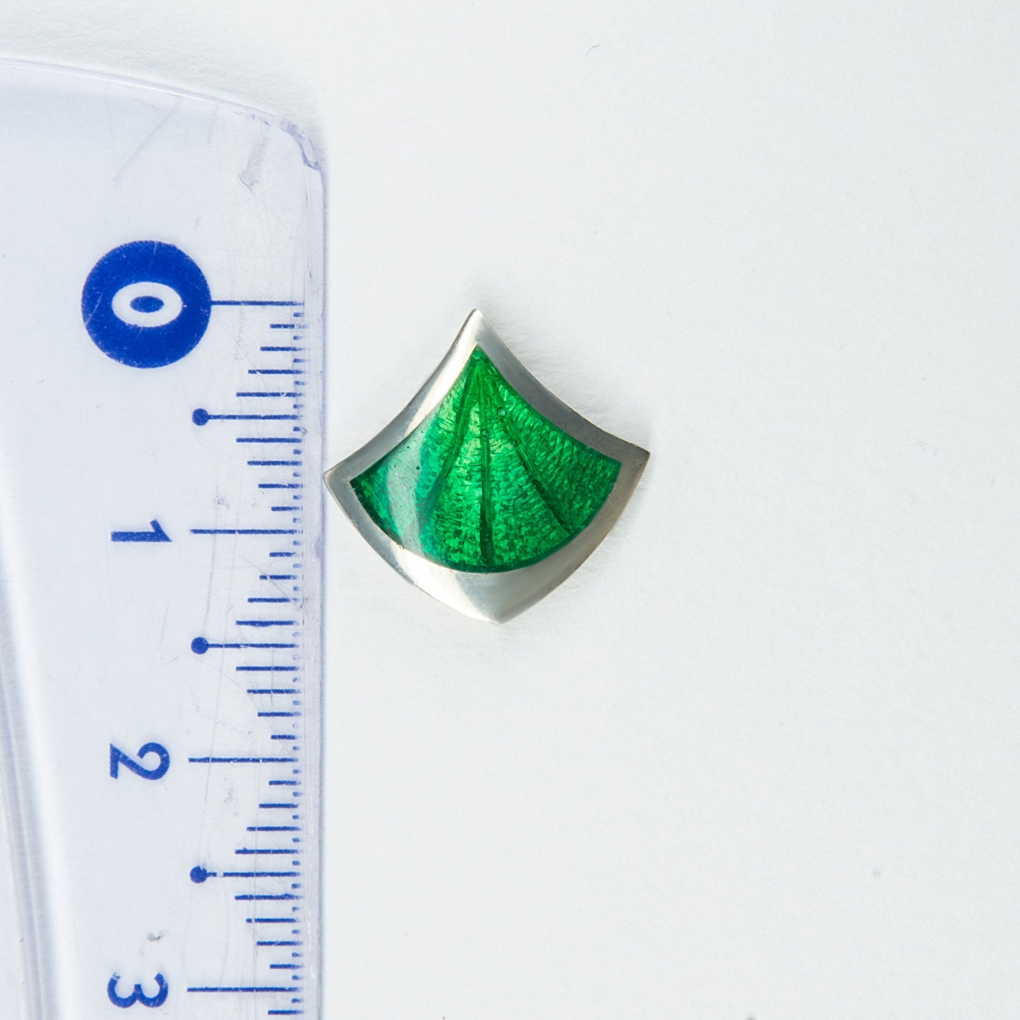 Rhombus Green Enamel Earrings