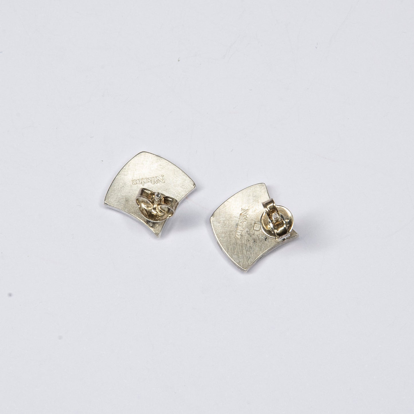 Rhombus Green Enamel Earrings