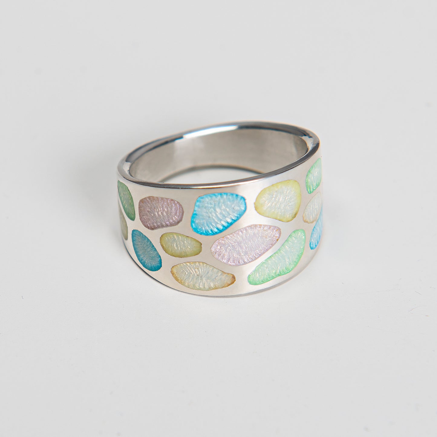 Spotted Champlevé Enamel Ring