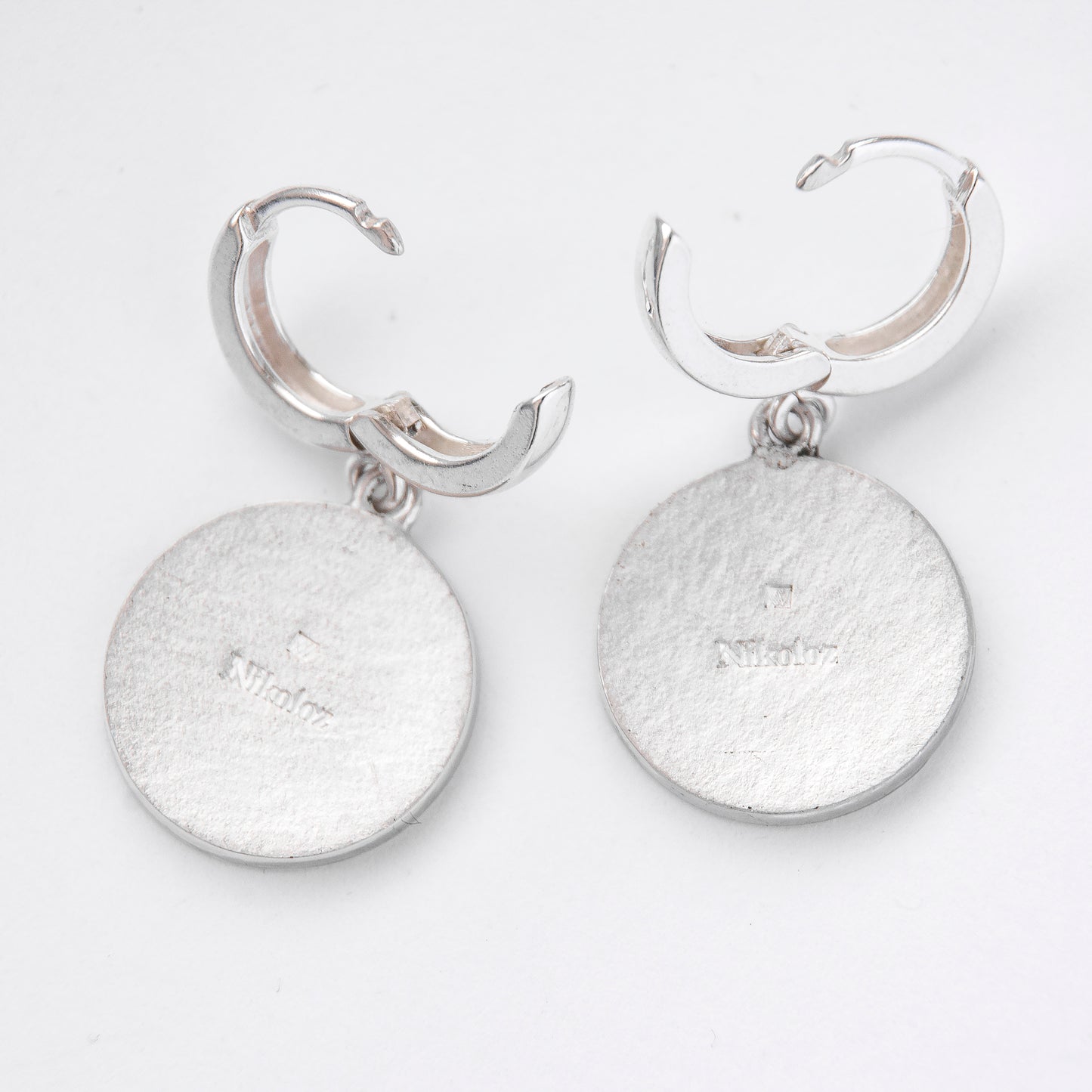 Cloisonné Enamel, Sterling Silver, Earrings "Rose Water Lily"