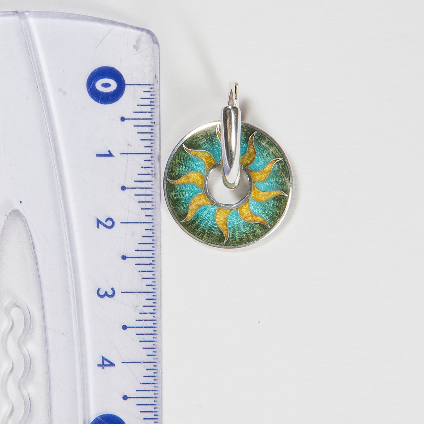 Nine Pointed Sun Double Sided Cloisonné Enamel Earrings