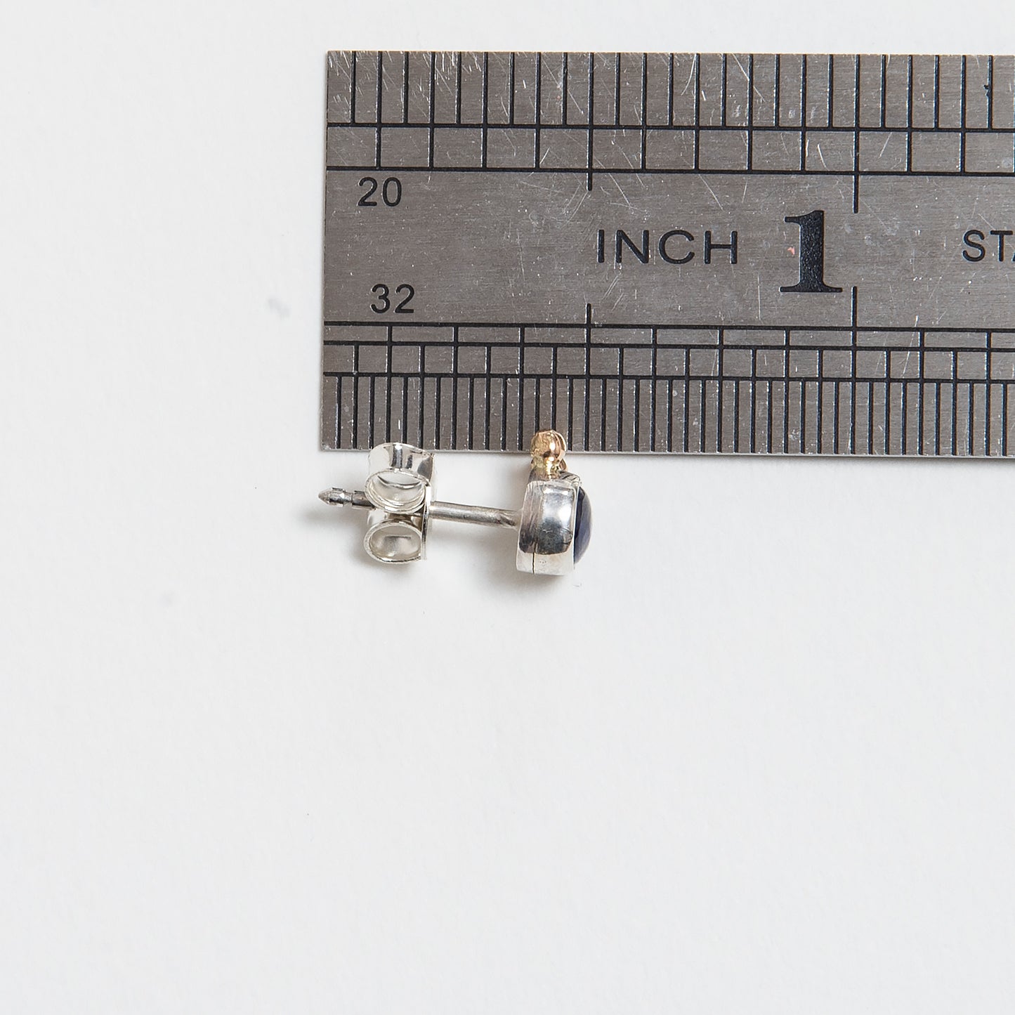 Kyanite Studs With 2 Gold Beads