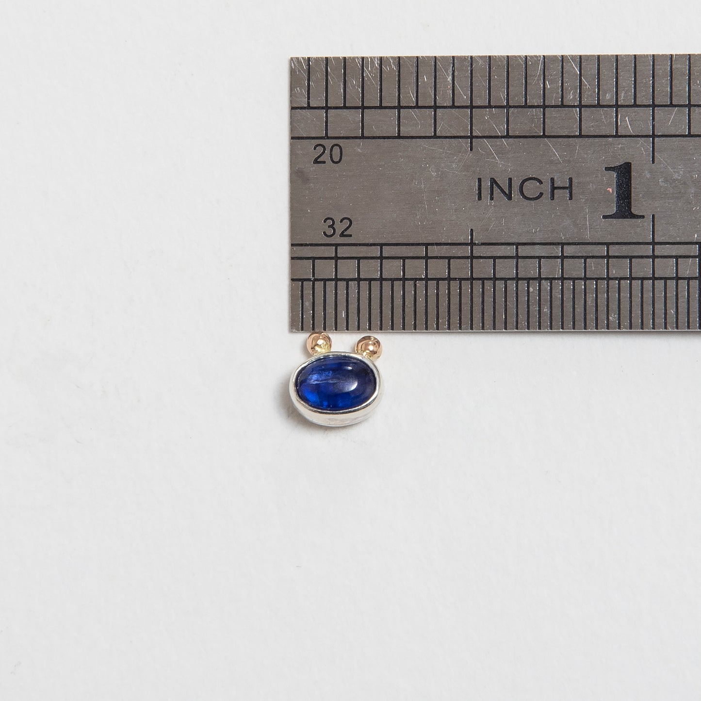 Kyanite Studs With 2 Gold Beads