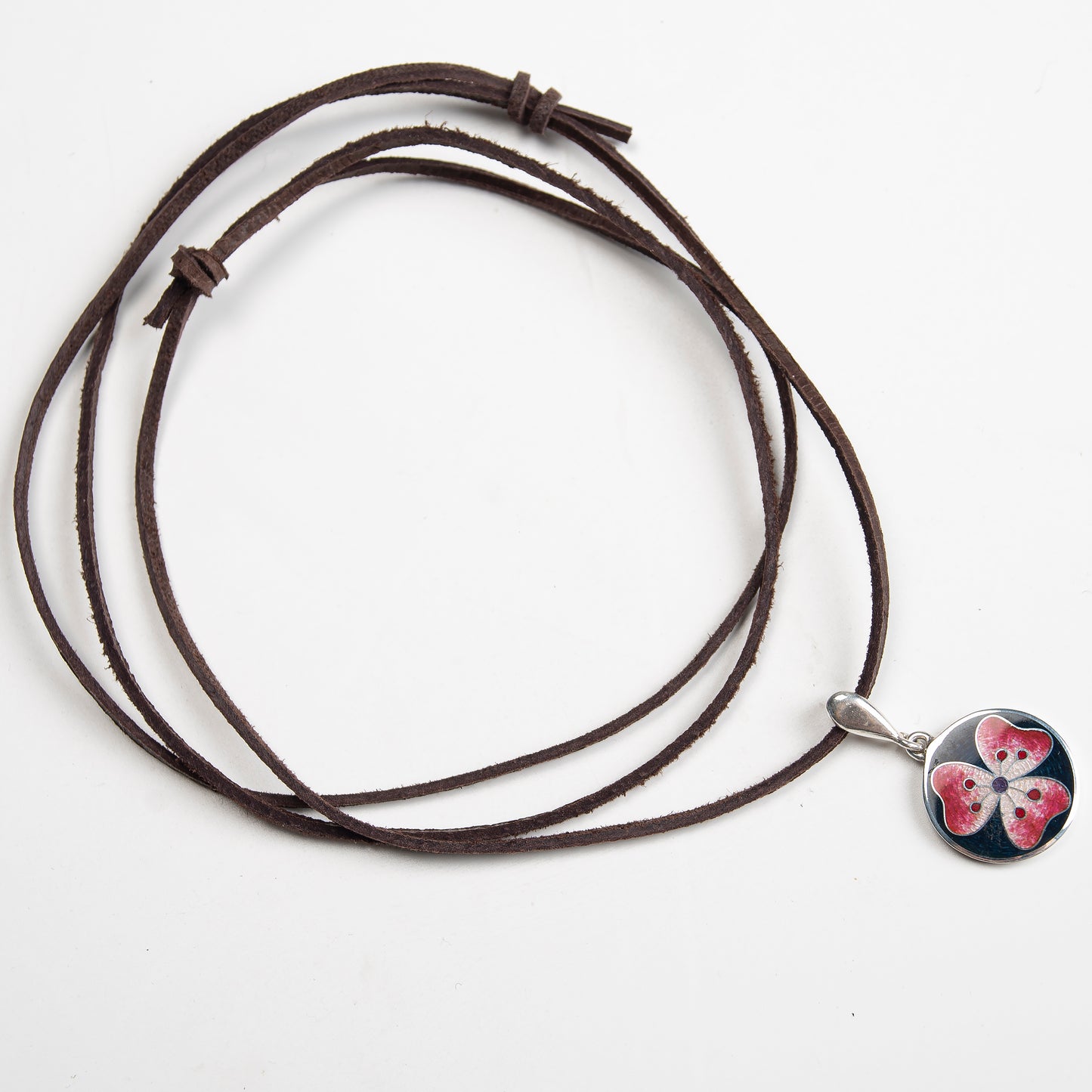 Hibiscus Flower Cloisonné Enamel Pendant