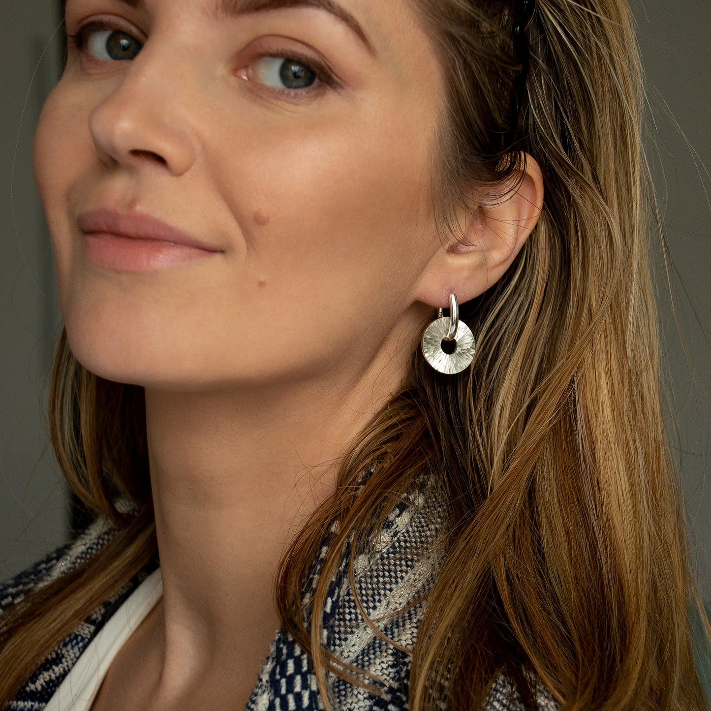 Reversible Blue Cloisonné Enamel Earrings