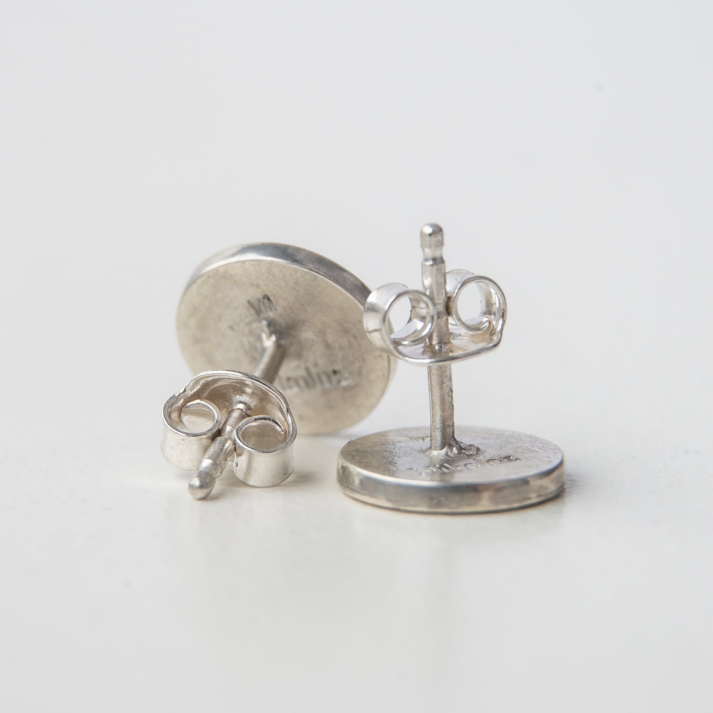 Cloisonné Enamel Stud, Round Earrings Edelweiss