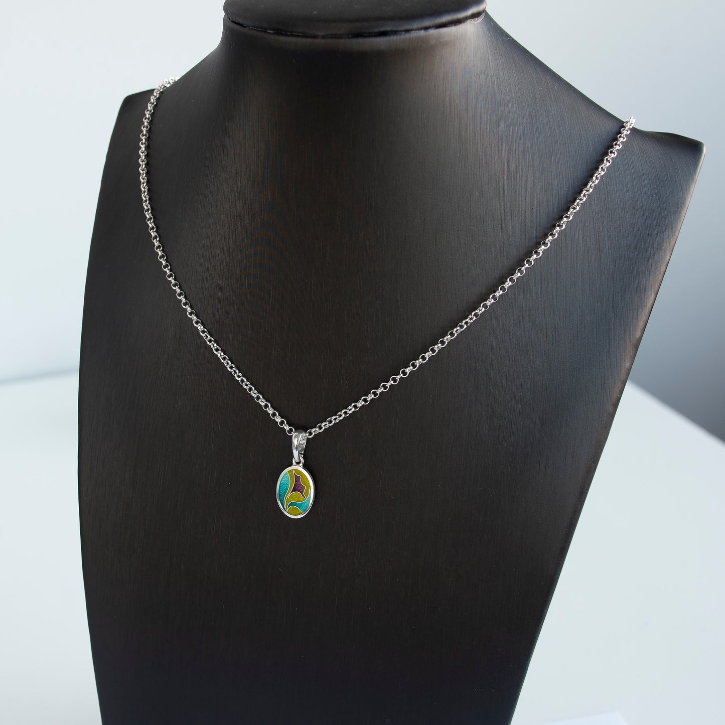 Olive Purple Cloisonné Enamel Necklace