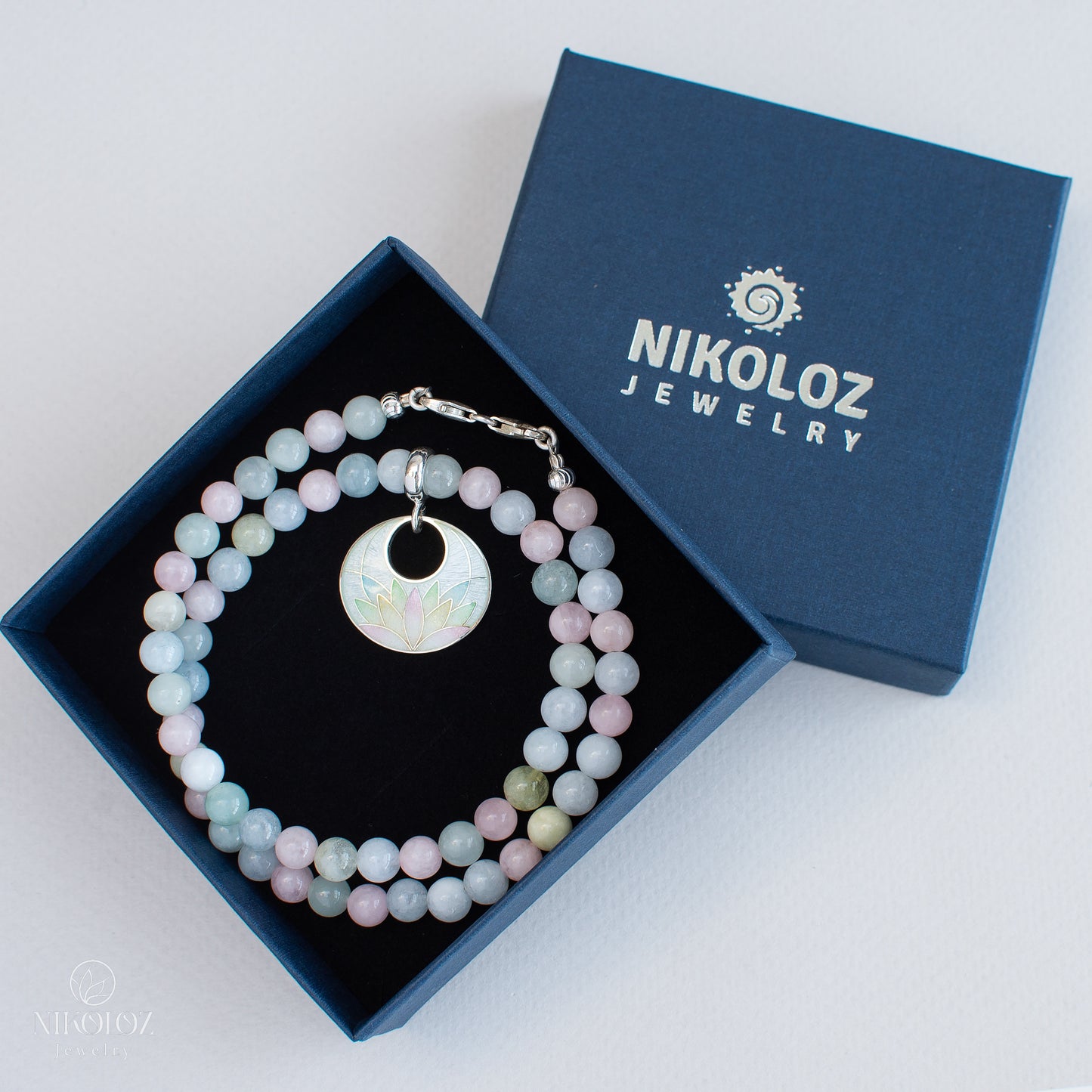 Cloisonné Enamel Pendant Multicolour Lotus