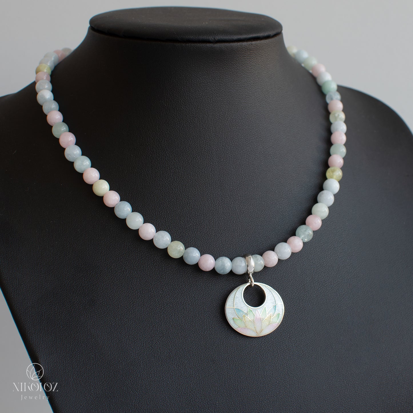 Cloisonné Enamel Pendant Multicolour Lotus