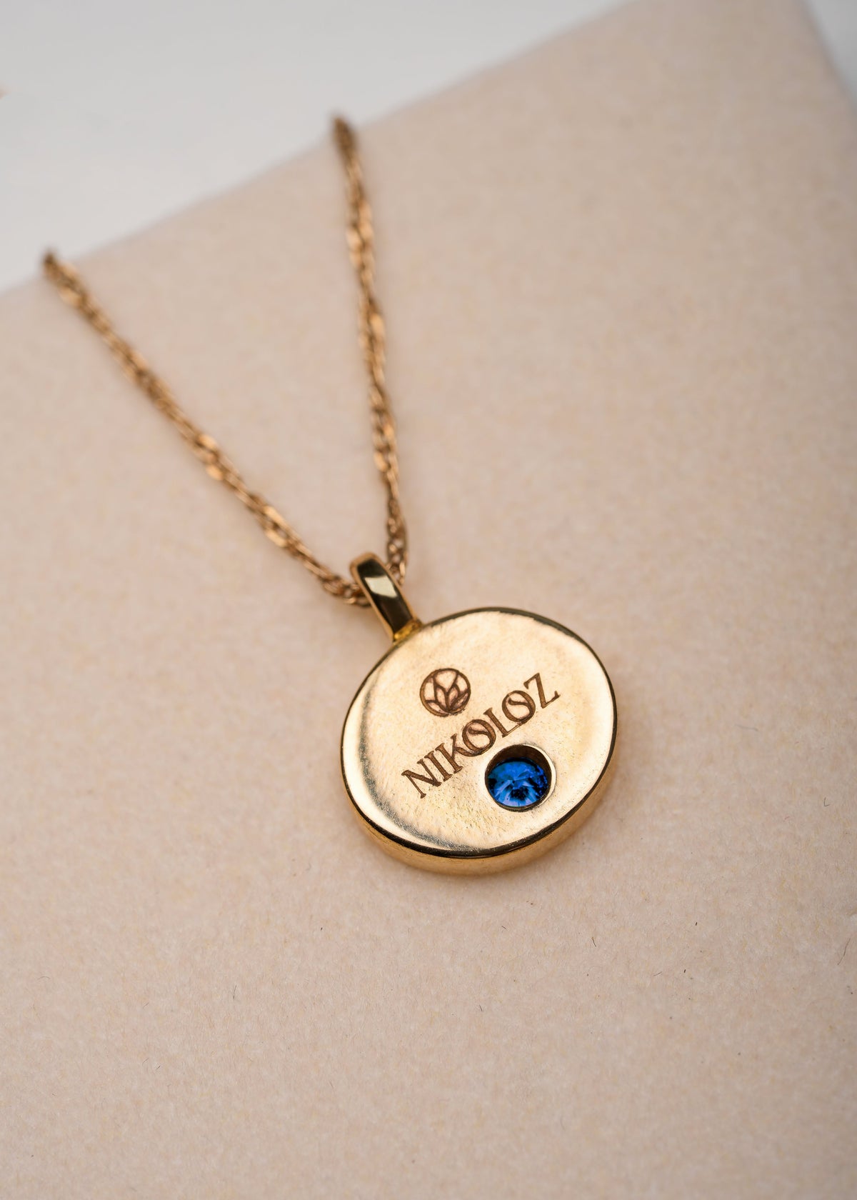 Sapphire 18K Gold Pendant With Cloisonne Enamel