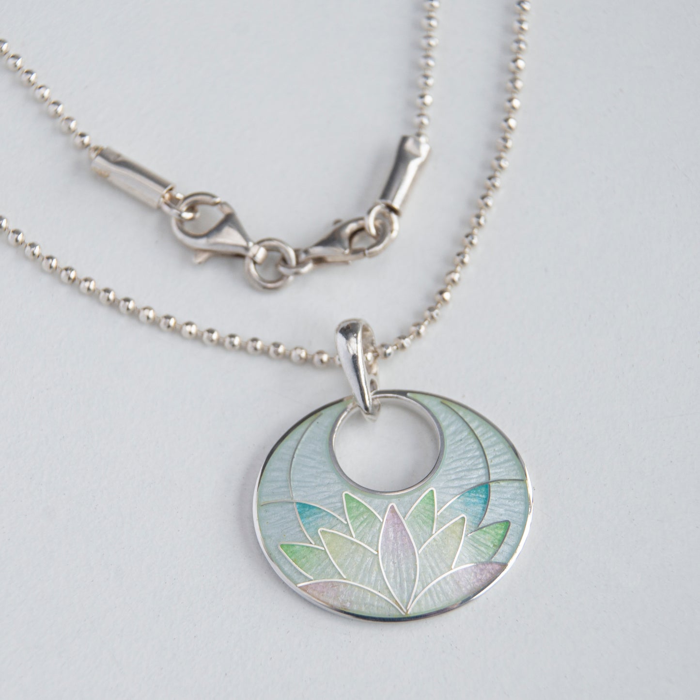 Cloisonné Enamel Pendant Multicolour Lotus