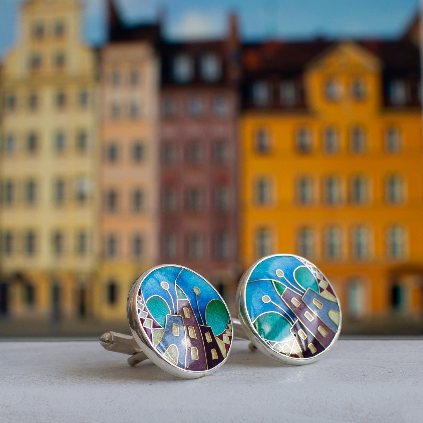 Custom made sufflinks "Fable Town"