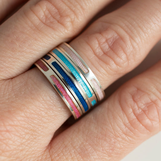 Unisex Ring, Enamel Band Ring, 3mm 1 pcs