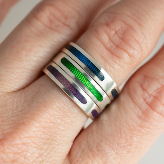 Stackable Ring, 3,5 mm 1 pcs, Unisex Enamel Ring