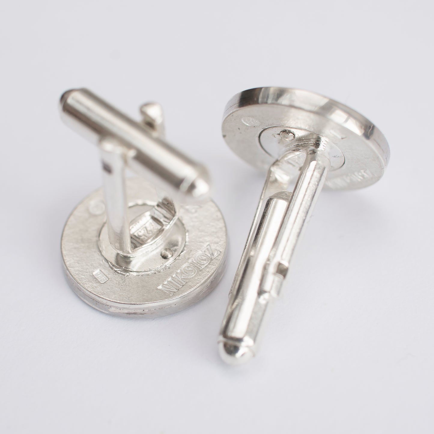 Custom Groomsmen Cuff Links. Personalised Initials Silver And Cloisonne Enamel Accessory for Men