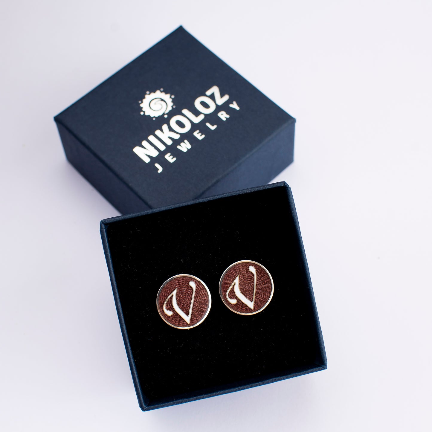 Custom Groomsmen Cuff Links. Personalised Initials Silver And Cloisonne Enamel Accessory for Men