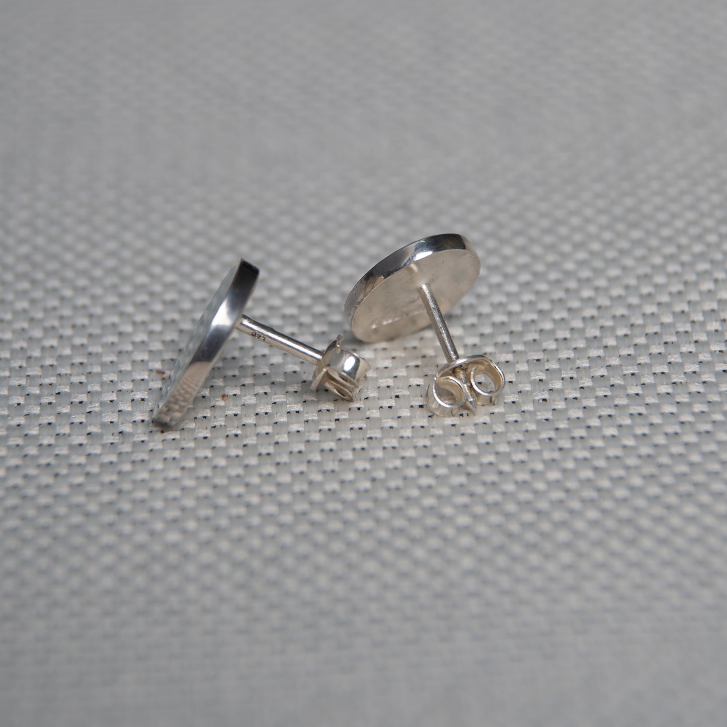 Initial Stud Earrings, Cloisonne Enamel And Sterling Silver Studs With Letters