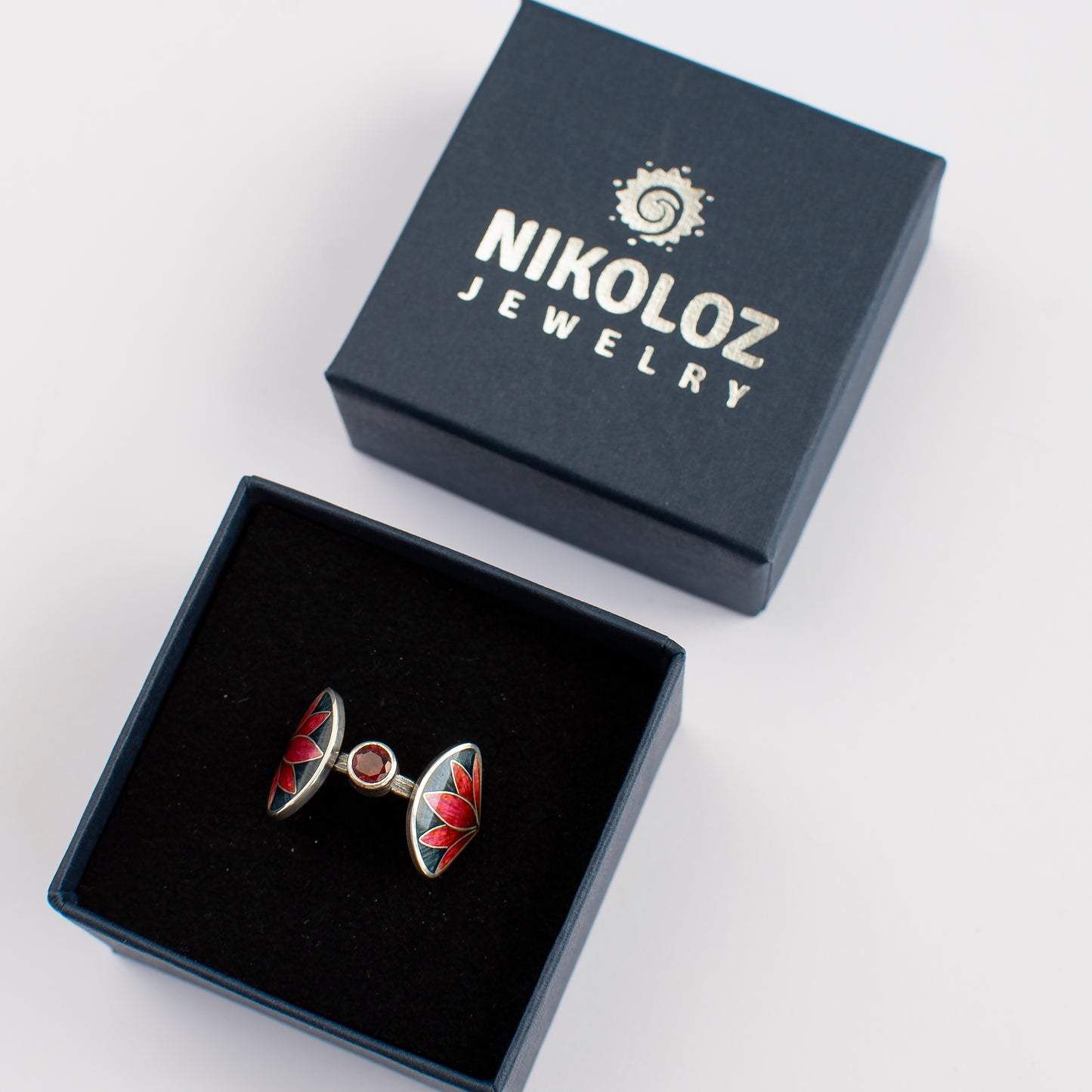 Garnet Enamel Ring