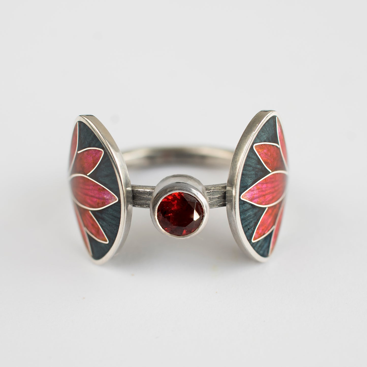 Garnet Enamel Ring