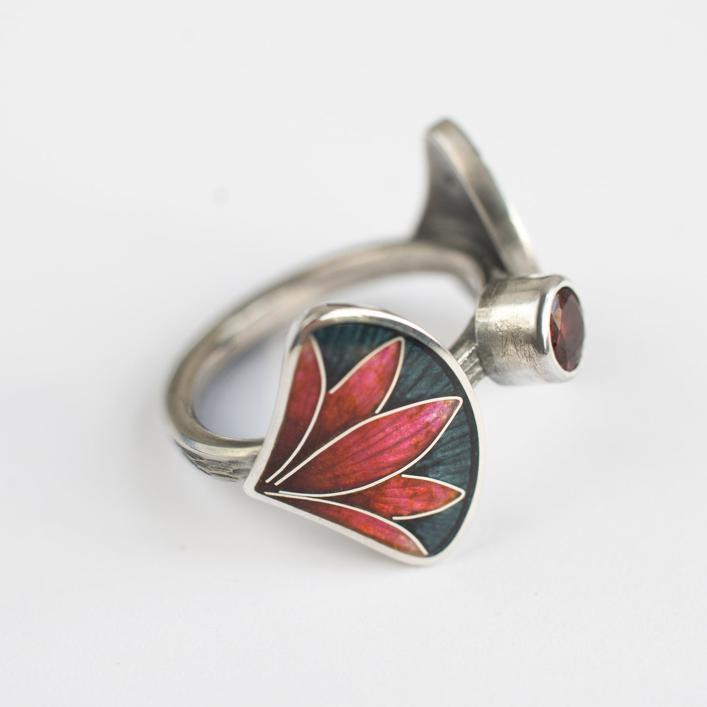 Garnet Enamel Ring