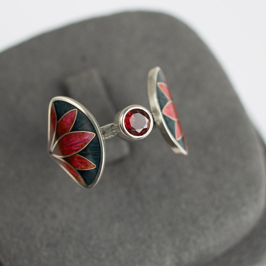 Garnet Enamel Ring