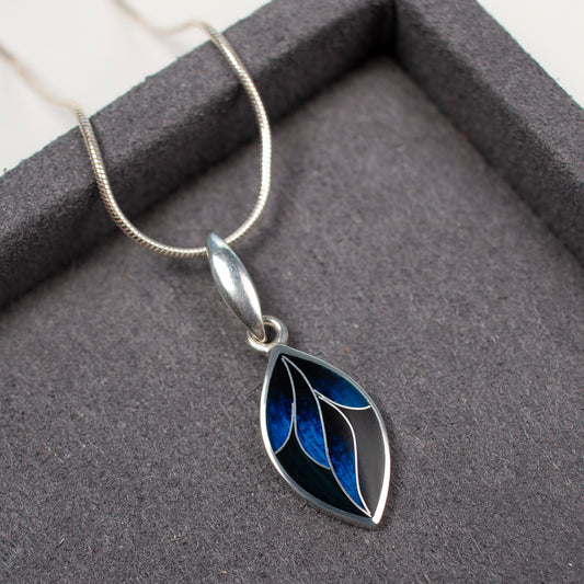 Black Leaves Enamel Necklace