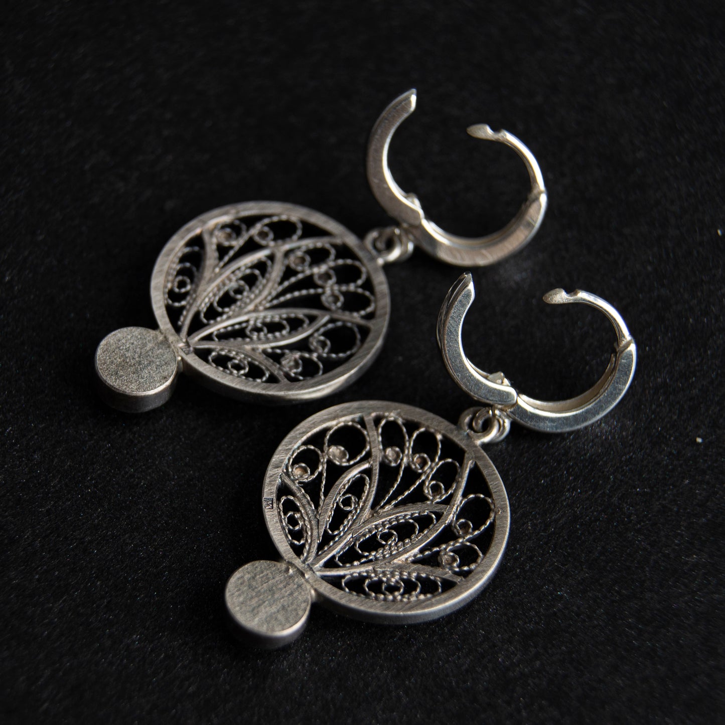 Filigree Earrings With Labradorite Stone